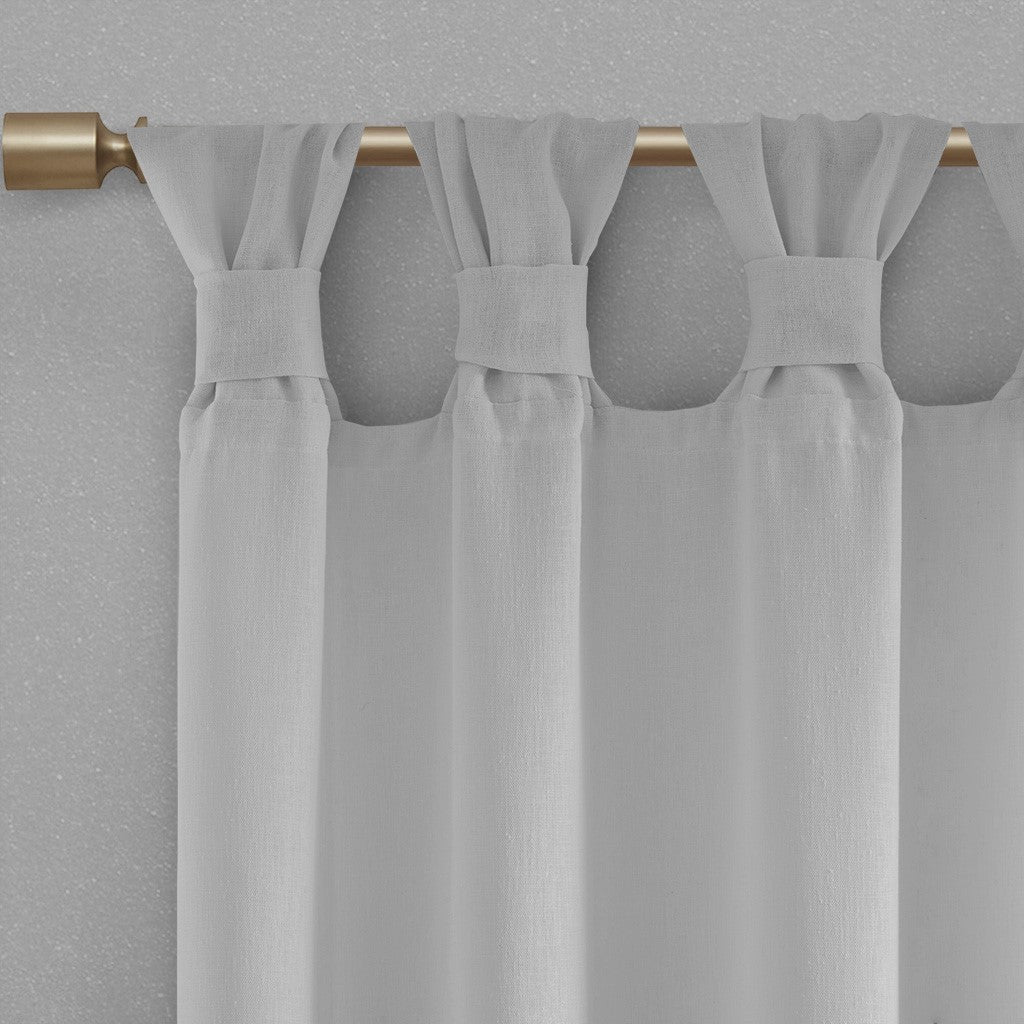 Floral Embellished Cuff Tab Top Solid Curtain Panel(Only 1 Pc Panel)
