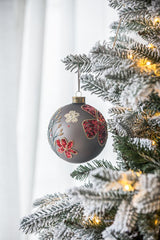 D4.7" Christmas Ball Ornaments, Glass Decorative Hanging Ball Christmas Tree Ornaments for Holiday Party Decorations, Set of 4