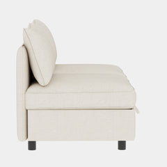 Armless Seat for Modular Sectional Sofa, Convertible Sofa Seat With Storage, Sleeper Sectional Sofa Set, Fabric Flexible Modular Combinations for Living Room(2PCS)