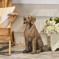 MGO DOG DECOR, Outdoor Dog Statue, Dark Brown, No Assembly Required