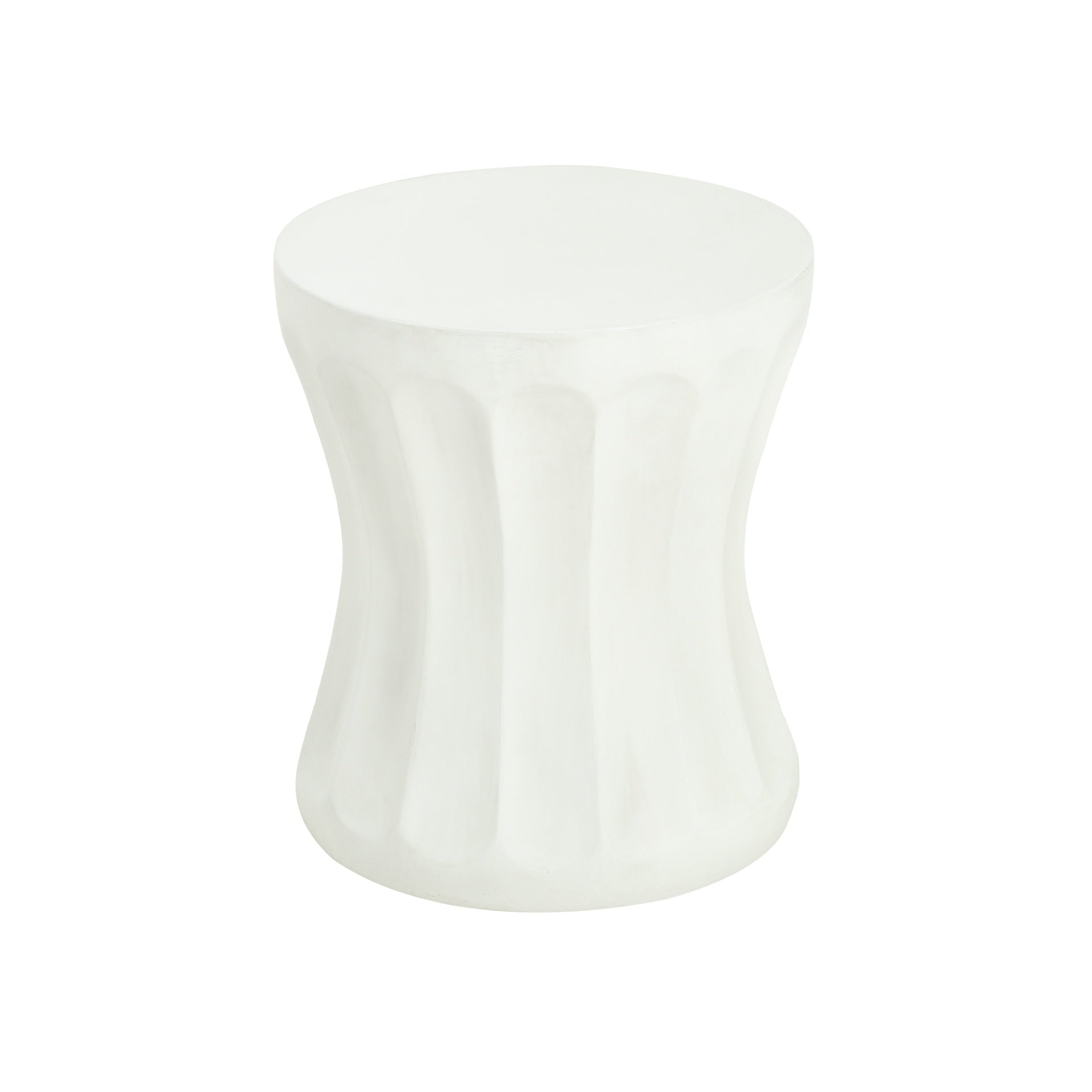 Outdoor Round Concrete Antique White Side Table,Living Room Mgo End Table