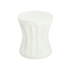 Outdoor Round Concrete Antique White Side Table,Living Room Mgo End Table