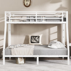 Metal Twin over Full Bunk Bed for Teens and Adults,Space-Saving/Noise Reduced/No Box Spring Needed, White