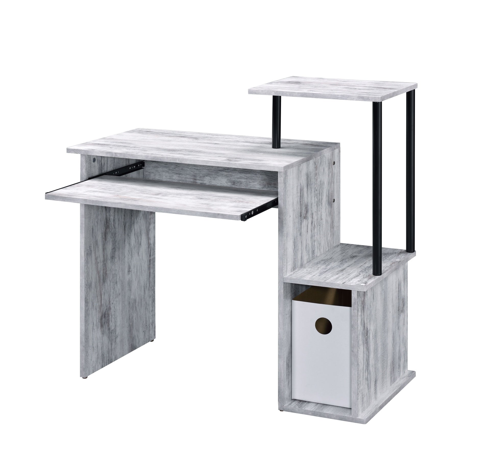 Lyphre Antique White & Black Finish Computer Desk