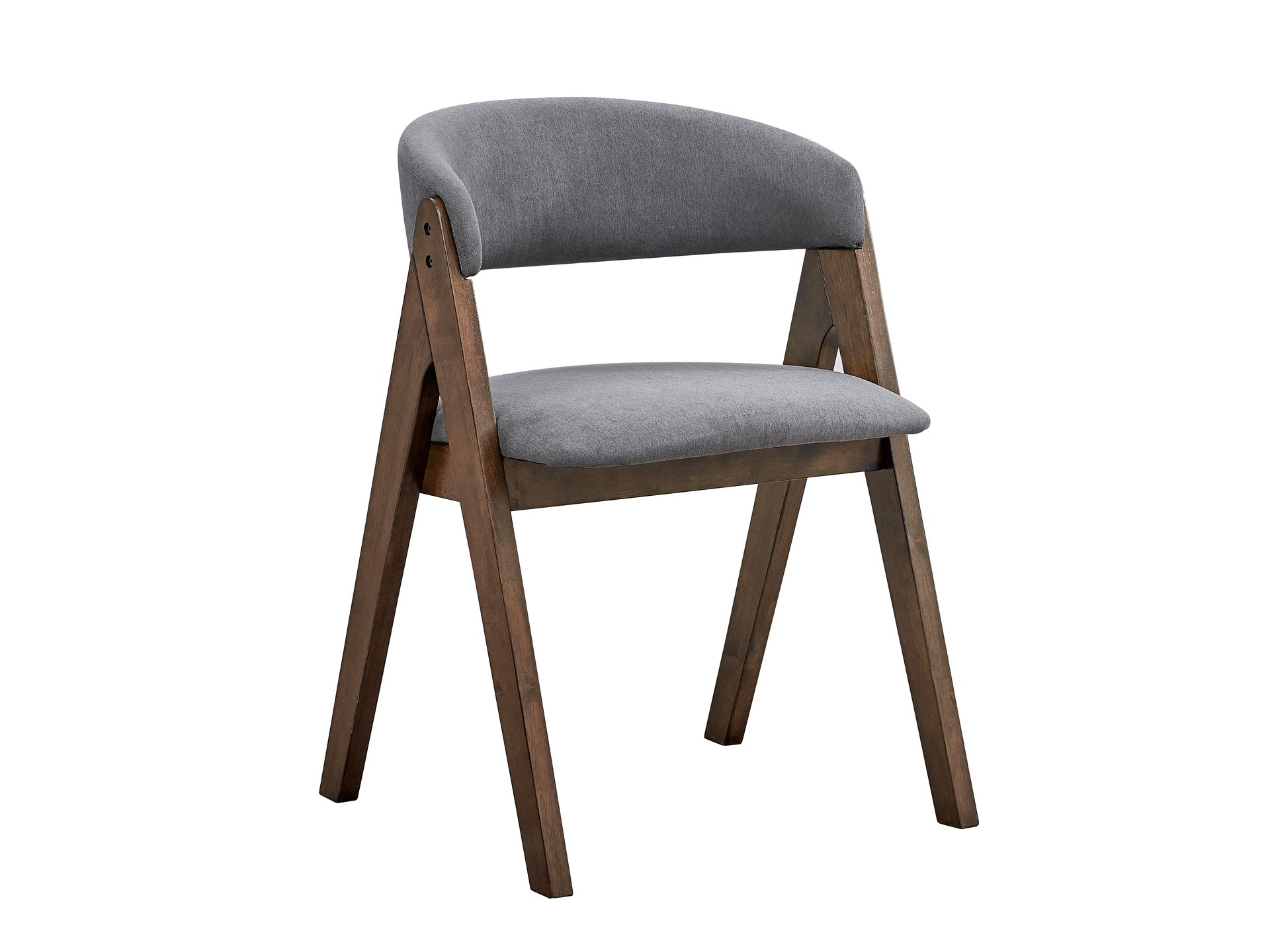 Keiki Gray Fabric & Walnut Finish Side Chair (Set of 2)
