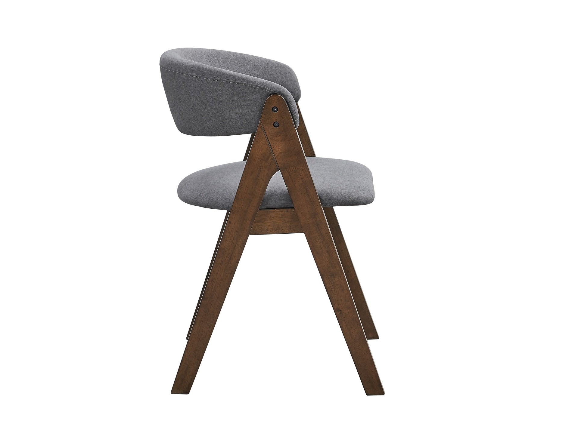 Keiki Gray Fabric & Walnut Finish Side Chair (Set of 2)
