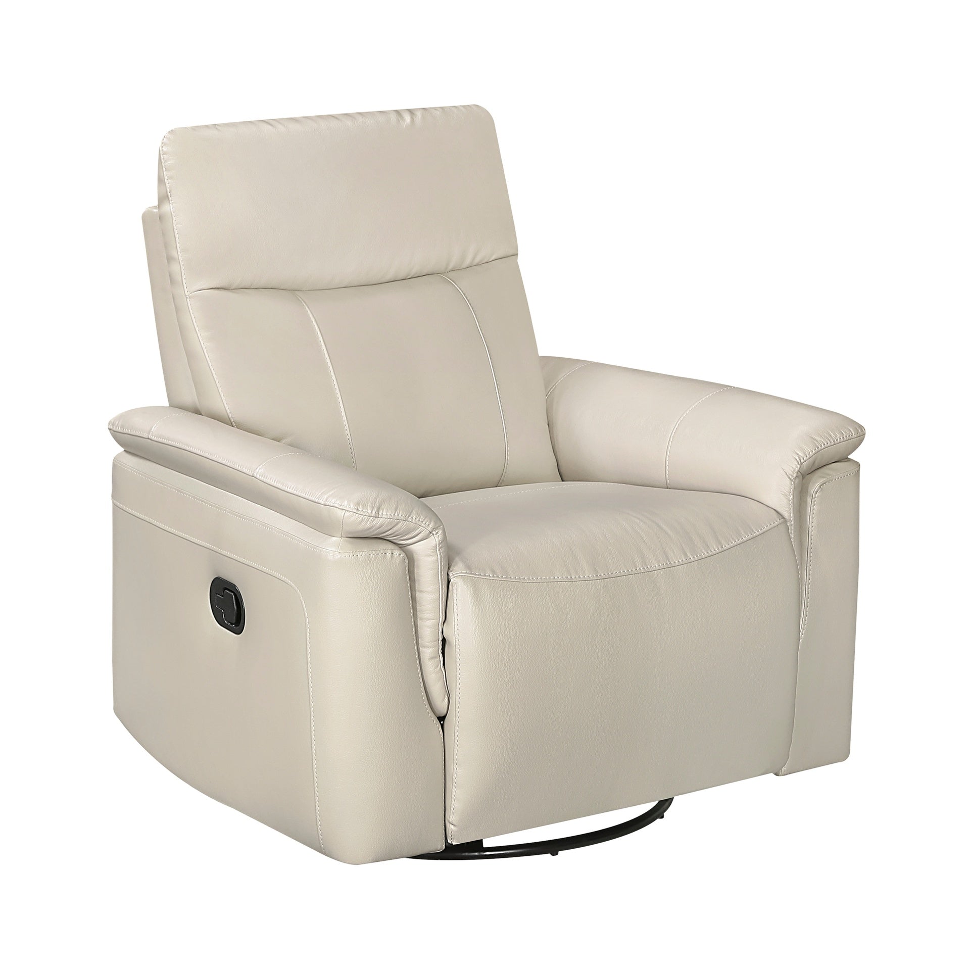 Luxury Comfort Premium Leather Recliner 1pc Taupe Upholstery Gentle Gliding Swivel Motion Living Room Furniture