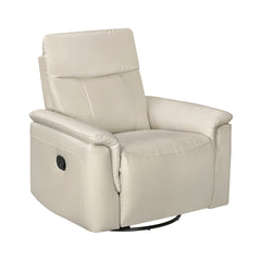 Luxury Comfort Premium Leather Recliner 1pc Taupe Upholstery Gentle Gliding Swivel Motion Living Room Furniture
