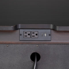 Mid-Century Modern Style 1pc Nightstand Silver Capped Legs Round Knobs USB Charging Port Black Finish Bedroom Furniture