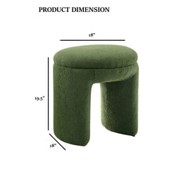 Round Top 1pc Accent Stool Contemporary Green Finish Bench Design Primary Living Room