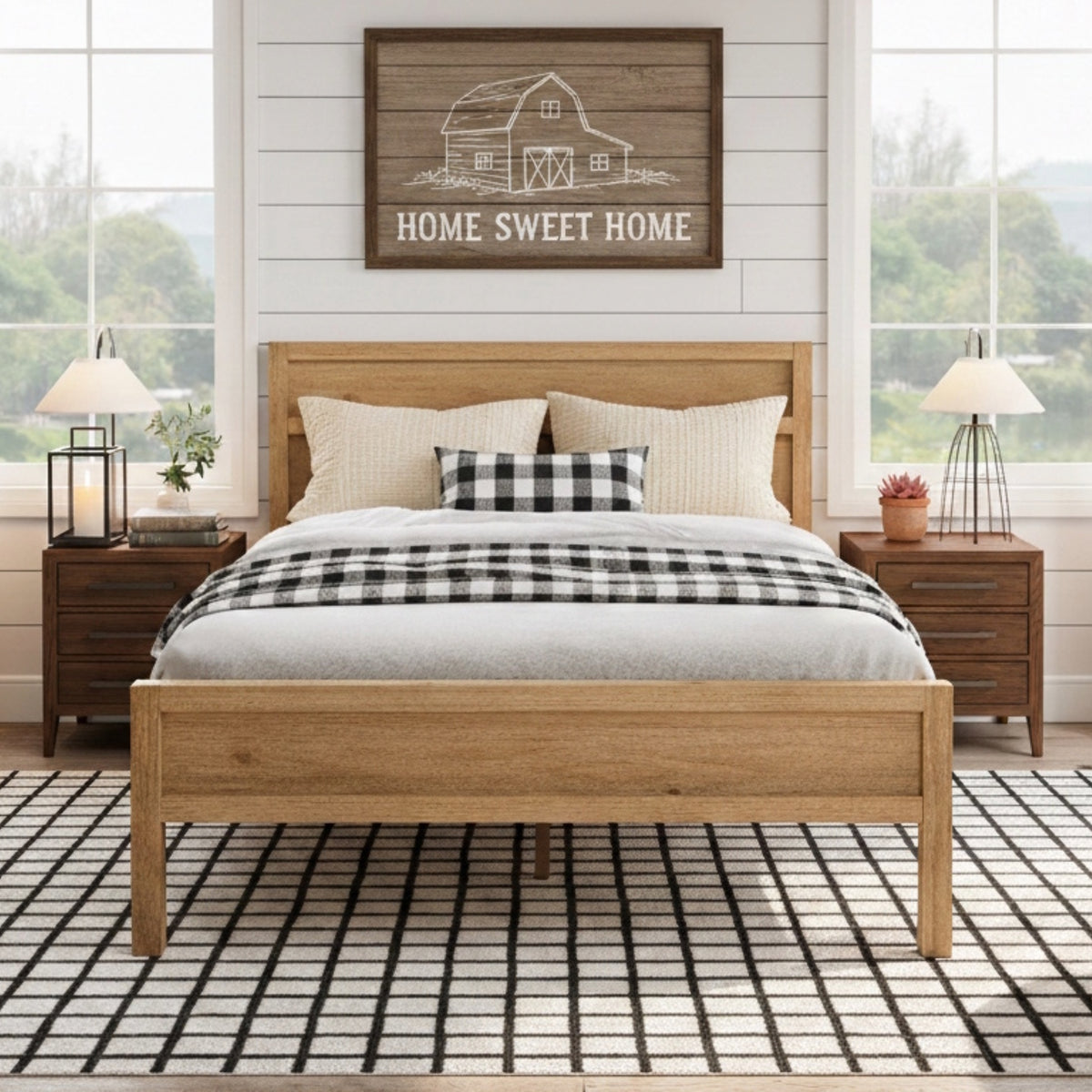 Maddox Modern Wood Queen Panel Bed
