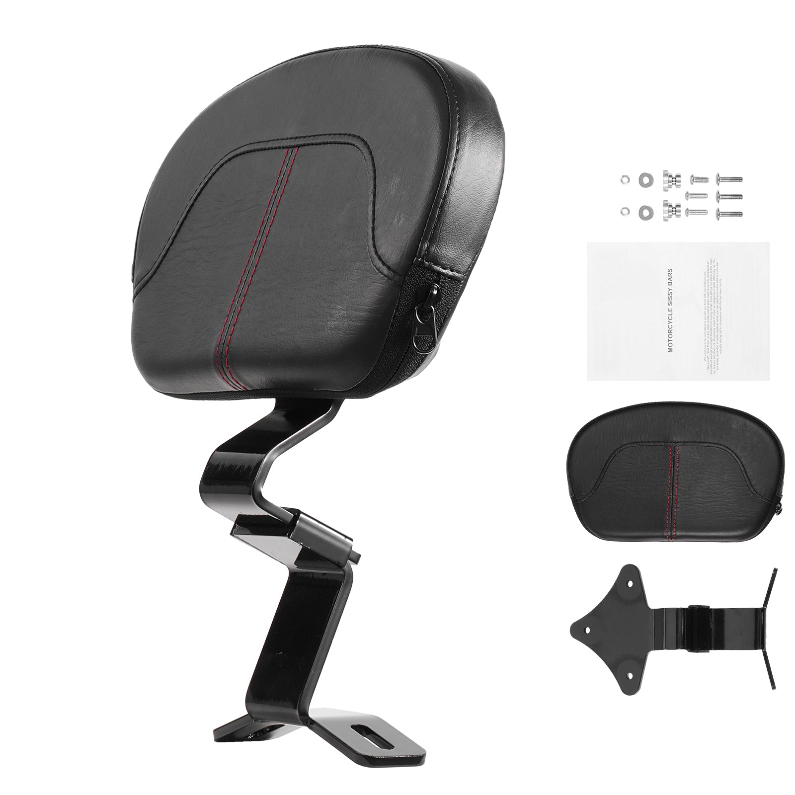 Motorcycle Backrest Sissy Bar for Harley Touring Models 2009-2024 12.2 inch