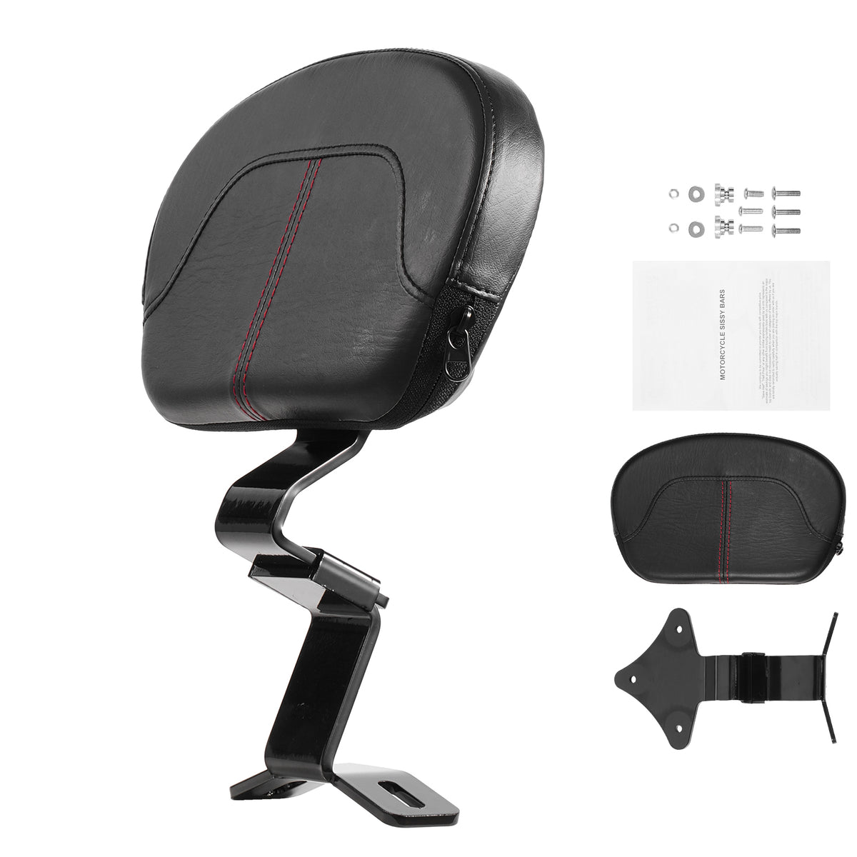 Motorcycle Backrest Sissy Bar for Harley Touring Models 2009-2024 12.2 inch