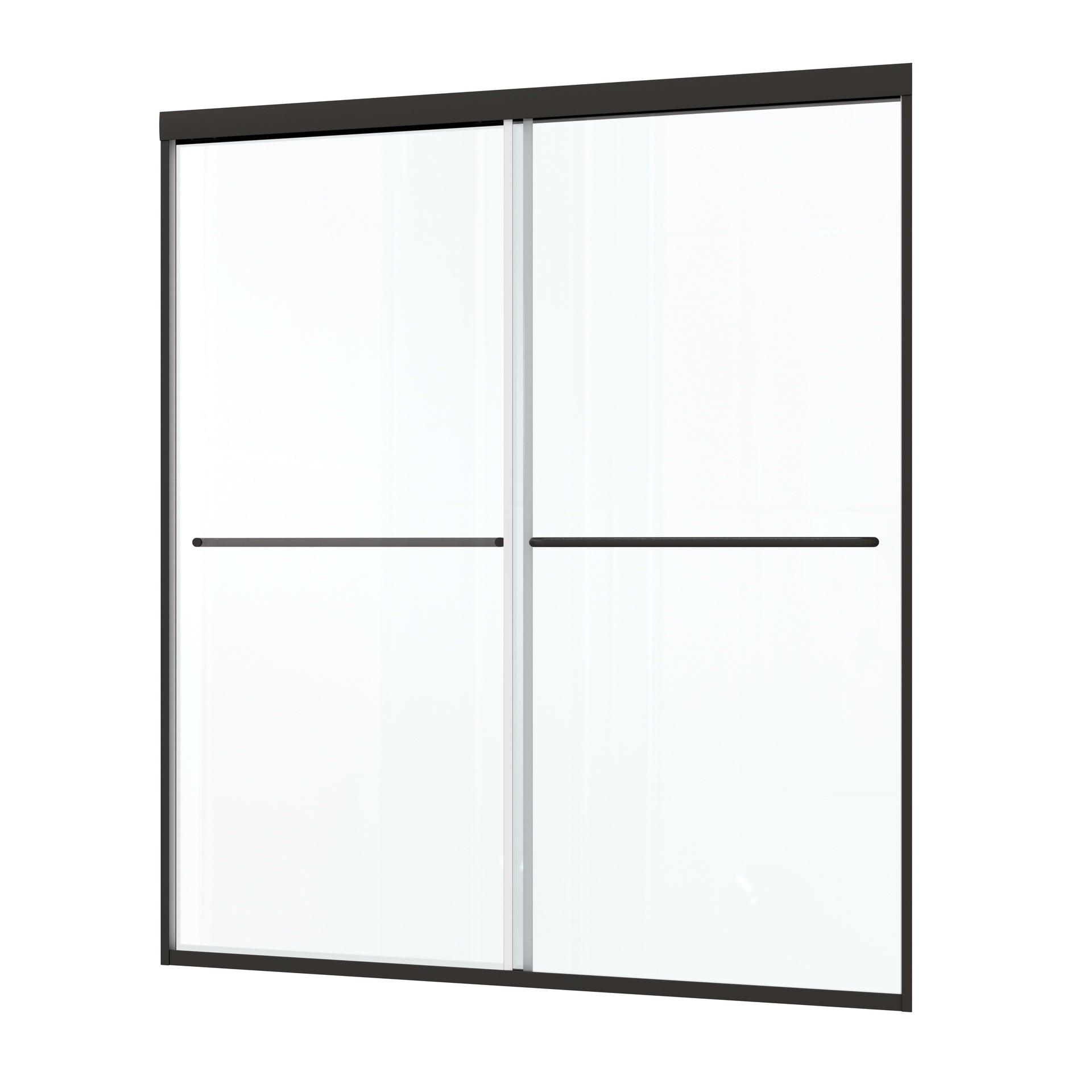Bypass shower door, sliding door, with 1/4" tempered glass and Matted black finish 50-54"x70"