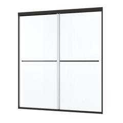 Bypass shower door, sliding door, with 1/4" tempered glass and Matted black finish 50-54"x70"