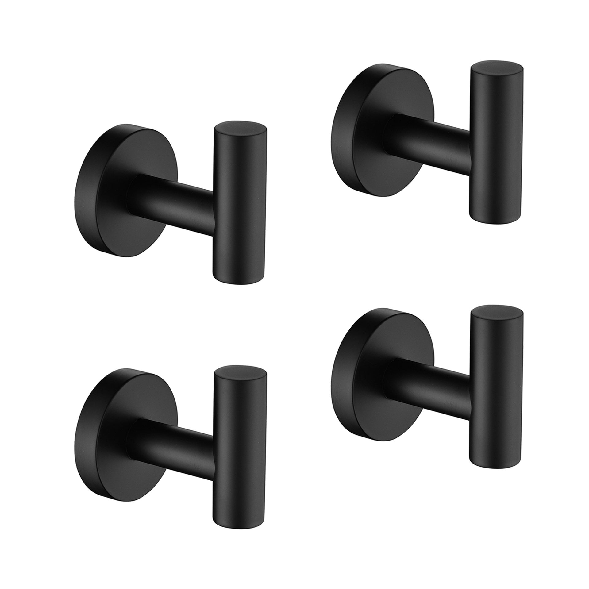 4-Pack Wall-Mounted Stainless Steel Bathroom Towel Hooks/Coat Hooks for Bathroom, Bedroom, Kitchen