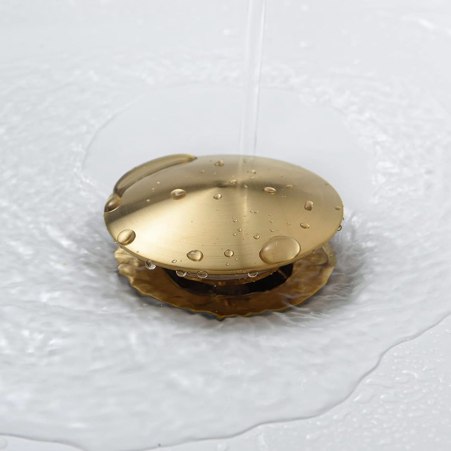 2 Pcs Bathroom Sink Drain with Overflow, Vessel Sink Lavatory Vanity Pop Up Drain Stopper, 304 Stainless Steel