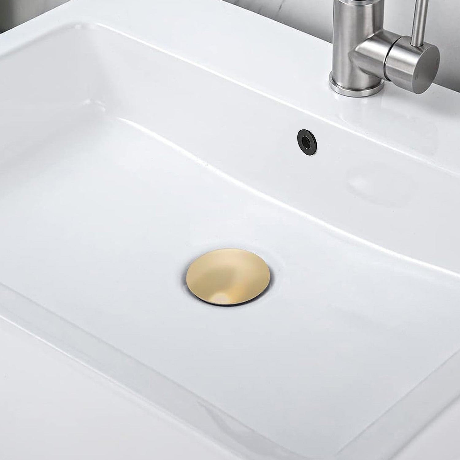 2 Pcs Bathroom Sink Drain with Overflow, Vessel Sink Lavatory Vanity Pop Up Drain Stopper, 304 Stainless Steel