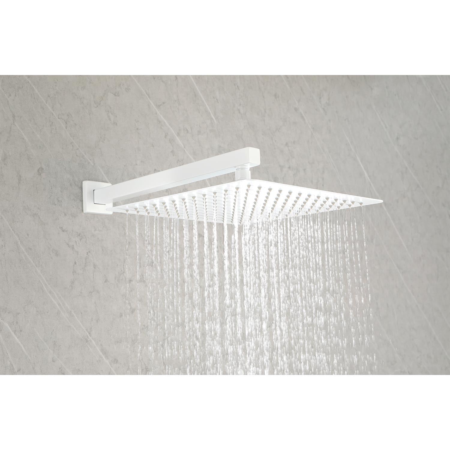 Shower System with Shower Head, Hand Shower, Slide Bar, Bodysprays, Shower Arm, Hose, Valve Trim, and Lever Handles