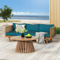 PATIO FURNITRE SETS : CLAREMONT 3 SEATER DAYBED + ACACIA WOOD TABLE