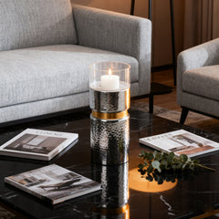 D5.9x15.2" Halloway Silver Candle Holder