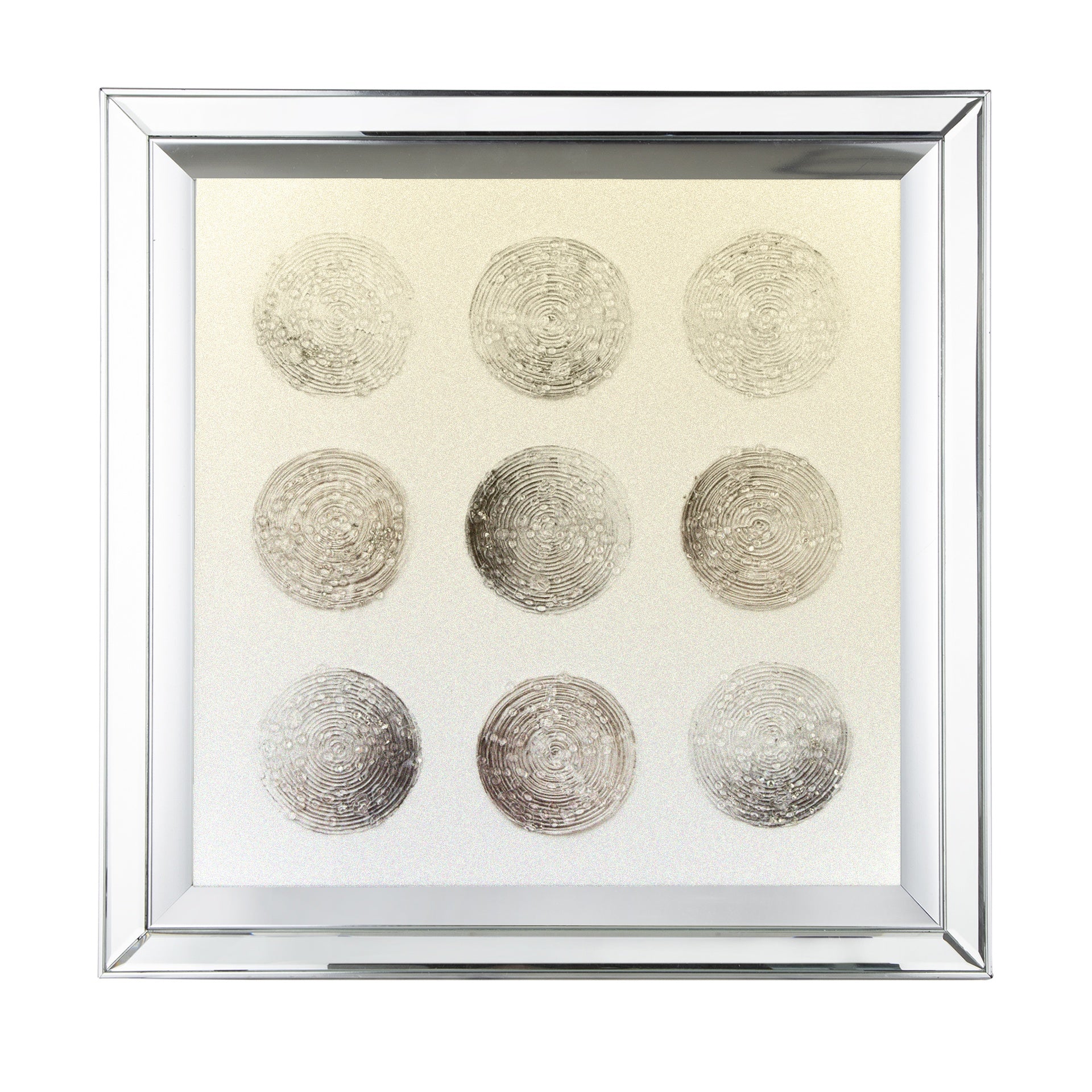 19.7x19.7" Ares Crystal Mirror Framed Wall Art on Mellow Golden Tint Background