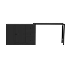 U_STYLE 89.7''Wooden Sideboard with Extendable Table,Multifunctional Storage Cabinet with 2 Doors and 3 Drawers,for Living Room,Study,Foyer and Kitchen
