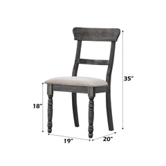 Leventis Light Brown Linen Weathered Gray Finish Side Chair (Set of 2)
