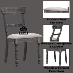 Leventis Light Brown Linen Weathered Gray Finish Side Chair (Set of 2)