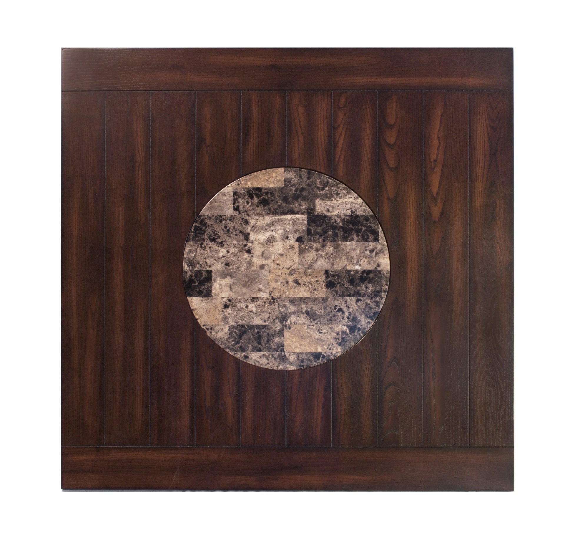 1pc Contemporary Transitional Counter Height Dining Table with 20-Inch Lazy Susan Rich Dark Brown Finish Wooden Wood Veneers Solid Wood Dining Room Furniture