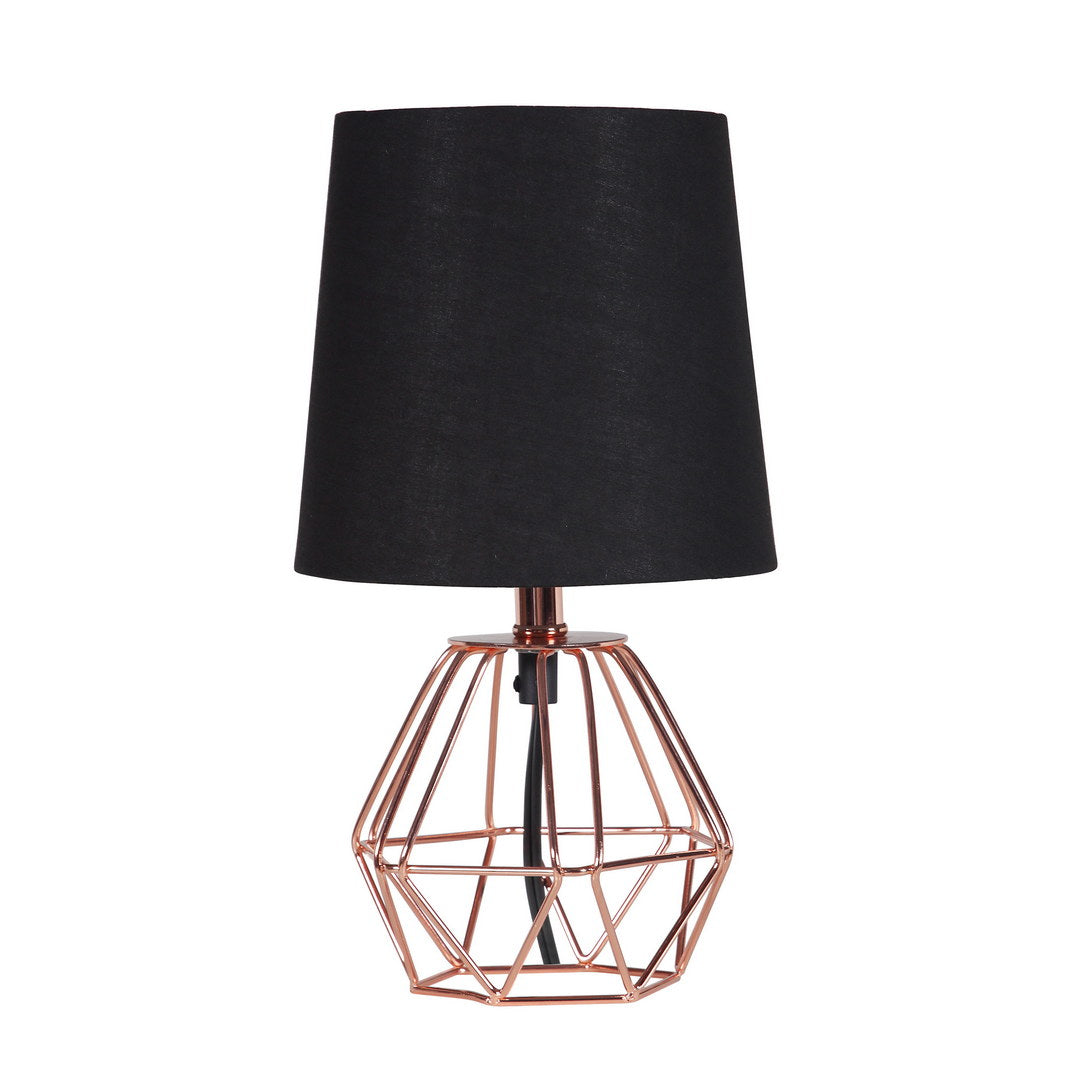 11.25" Copper Metal Table Lamp "Wesley Geometric", Copper