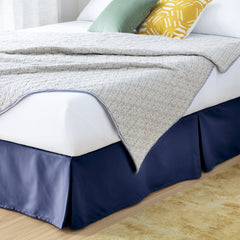 Linenspa 80gsm microfiber bedskirt, Cal King, Navy