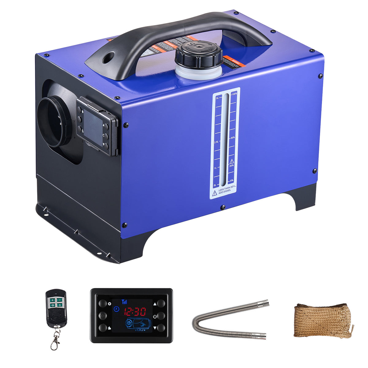 Diesel Heater Portable Diesel Air Heater 8KW DC 12V/24V 1.3 Gal Fuel Tank