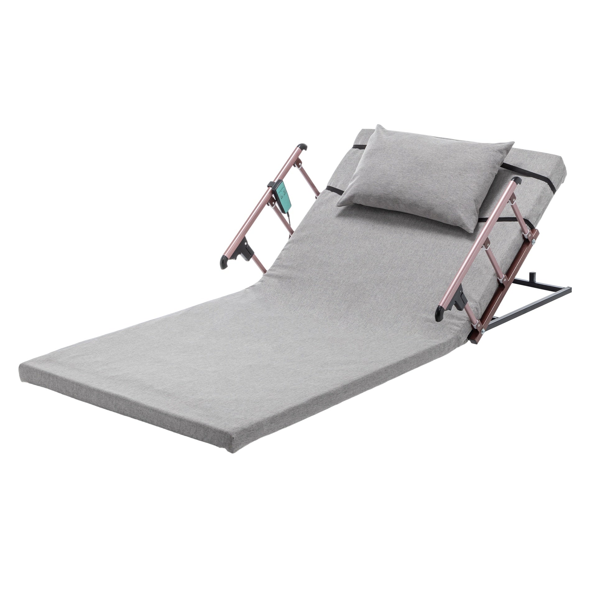 Electric Adjustable Bed Backrest, 300 lbs Weight Capacity, 4-68° Upgraded Lifting System with Collapsible Safety Rails, Remote Control, for Elderly, Pregnancy, Patients, Handicap, Home Hospital Care