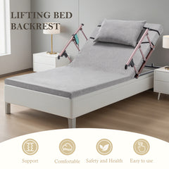Electric Adjustable Bed Backrest, 300 lbs Weight Capacity, 4-68° Upgraded Lifting System with Collapsible Safety Rails, Remote Control, for Elderly, Pregnancy, Patients, Handicap, Home Hospital Care
