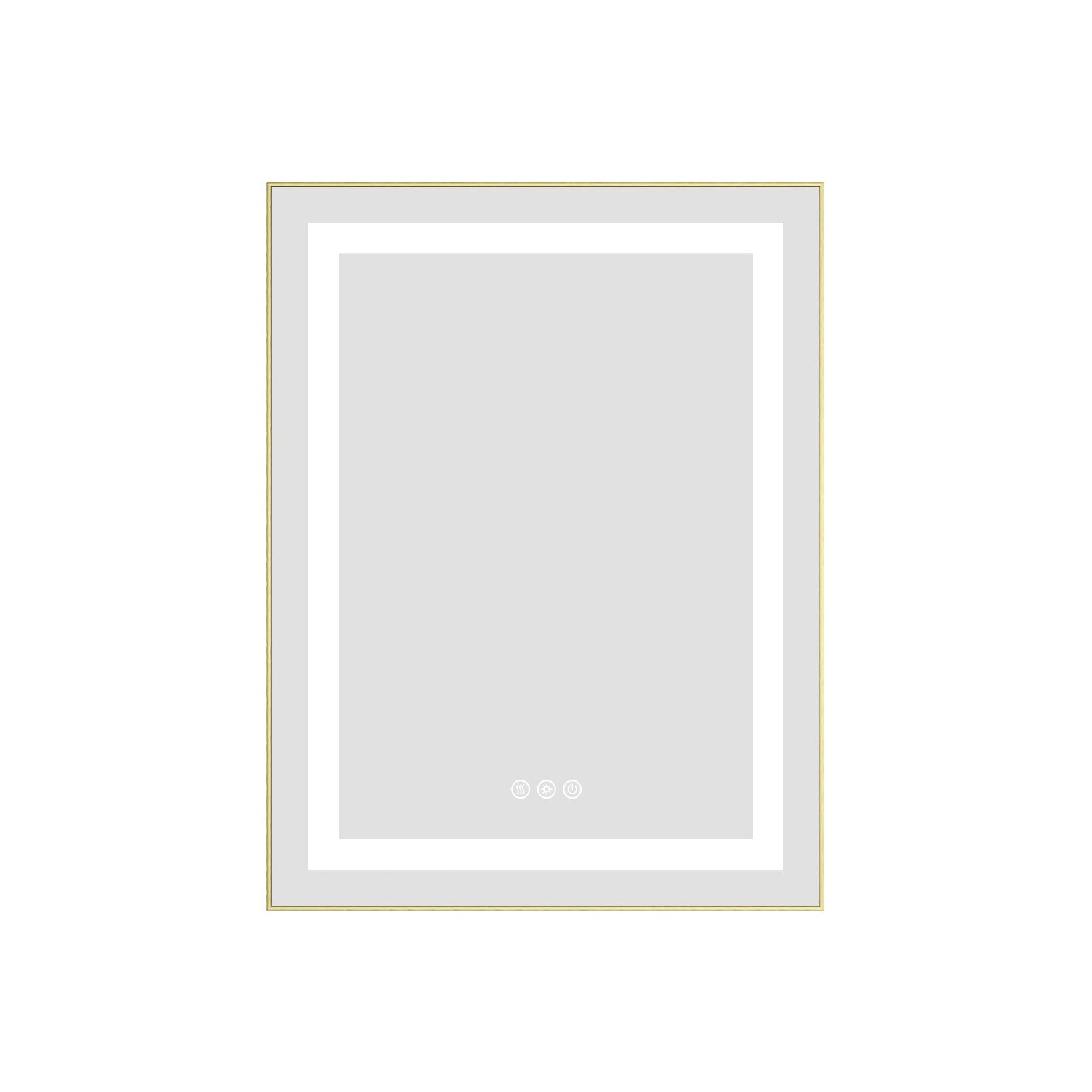 24 x 28 Inch LED Bathroom Mirror with Front and Backlight, Wall Mounted Vanity Mirror with Aluminum Frame, Anti-Fog, Memory, 3 Colors, Stepless Dimmable