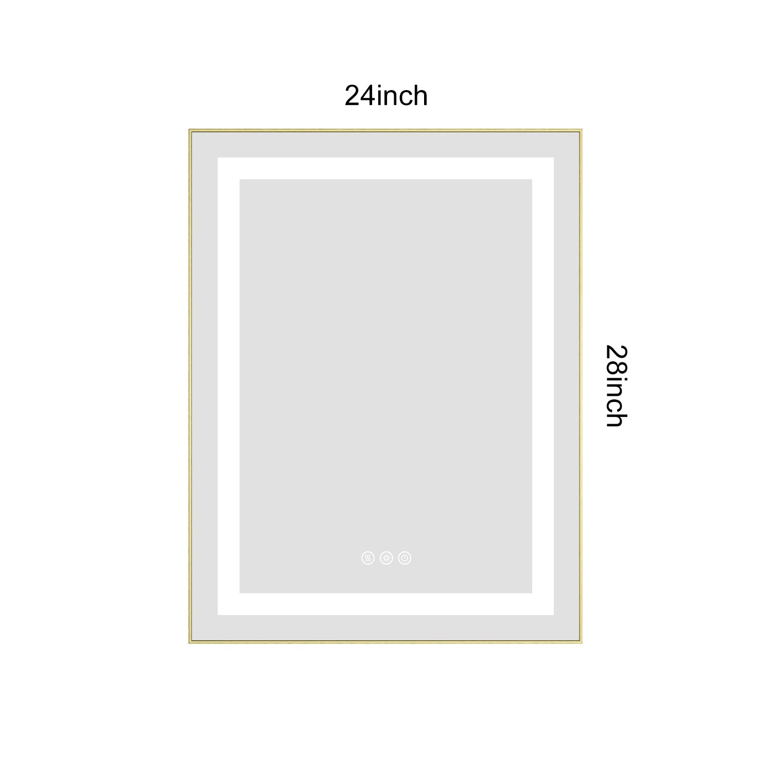24 x 28 Inch LED Bathroom Mirror with Front and Backlight, Wall Mounted Vanity Mirror with Aluminum Frame, Anti-Fog, Memory, 3 Colors, Stepless Dimmable