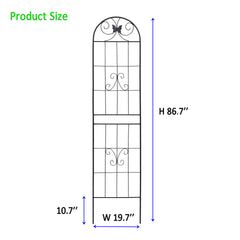 4 Pack Metal Garden Trellis 86.7" x 19.7" Rustproof Trellis for Climbing Plants Outdoor Flower Support Black