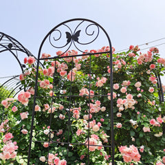 4 Pack Metal Garden Trellis 86.7" x 19.7" Rustproof Trellis for Climbing Plants Outdoor Flower Support Black