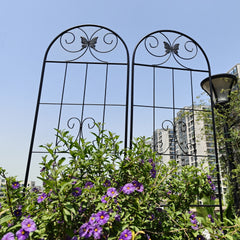 4 Pack Metal Garden Trellis 86.7" x 19.7" Rustproof Trellis for Climbing Plants Outdoor Flower Support Black