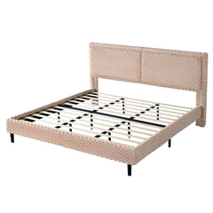 Simple Modern Camel Plush Soft Bed Comfortable Backrest Bedroom Bed,King