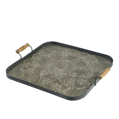 28.7x3.9x24.4" Fabius Iron Tray with Handle, Square