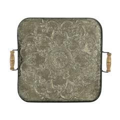 28.7x3.9x24.4" Fabius Iron Tray with Handle, Square