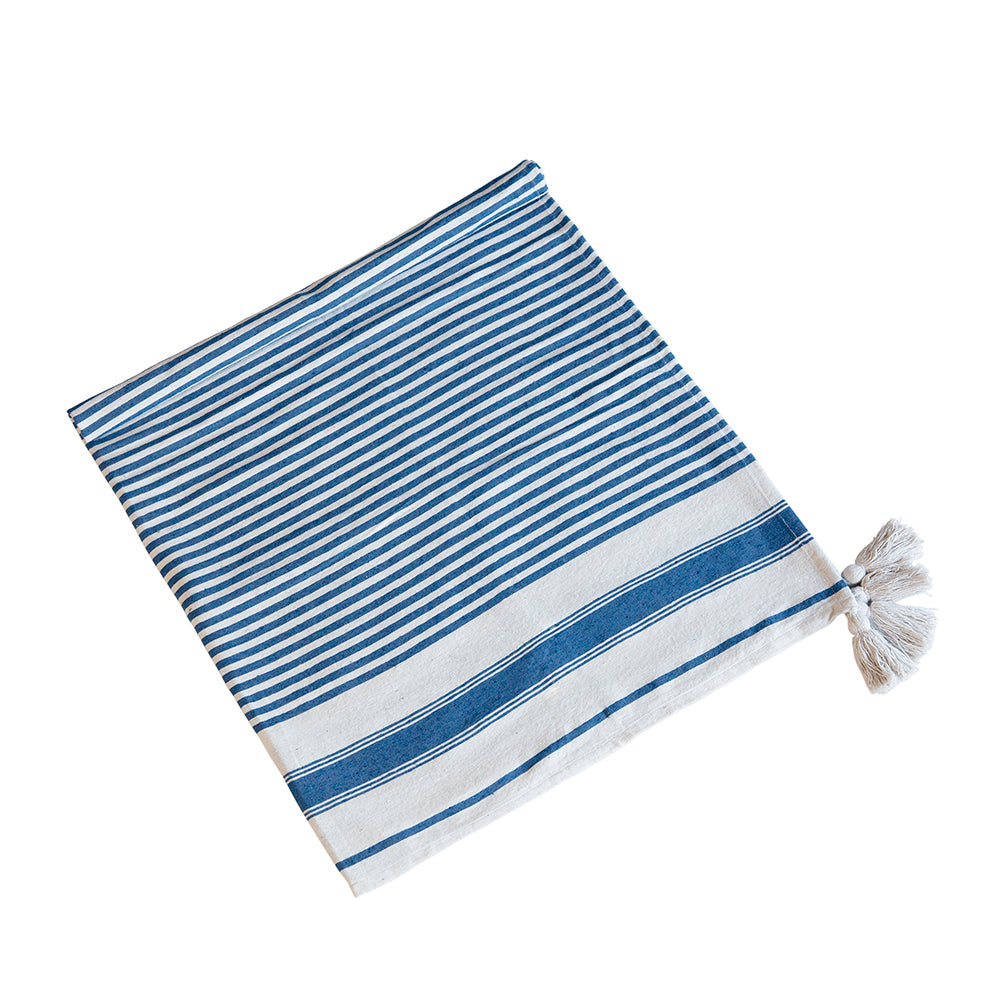 50x60" Brighton Blue Striped Throw Blanket, 2 Pack