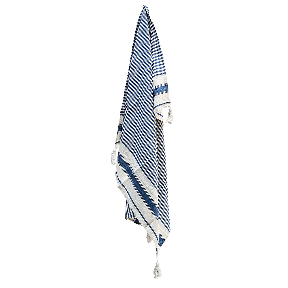 50x60" Brighton Blue Striped Throw Blanket, 2 Pack