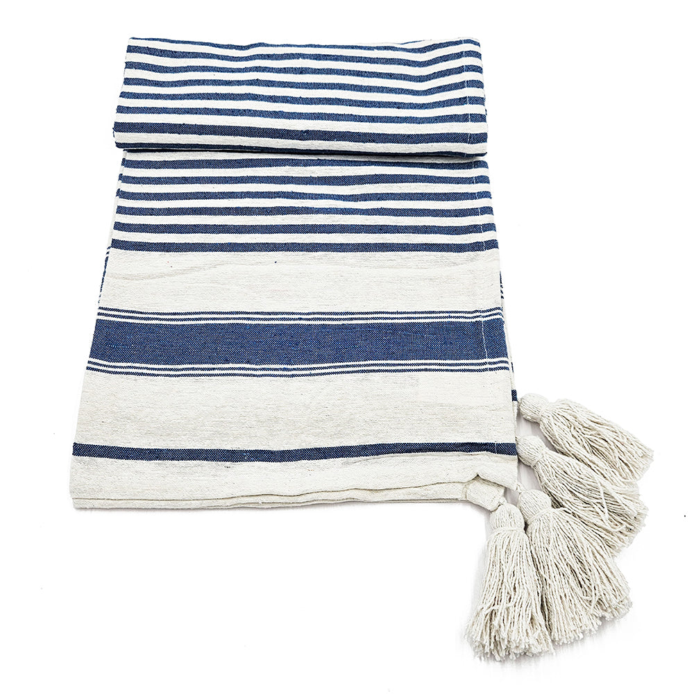 50x60" Brighton Blue Striped Throw Blanket, 2 Pack