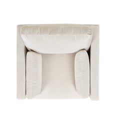 Knox 36" Modern Farmhouse Arm Chair, French beige Performance Velvet