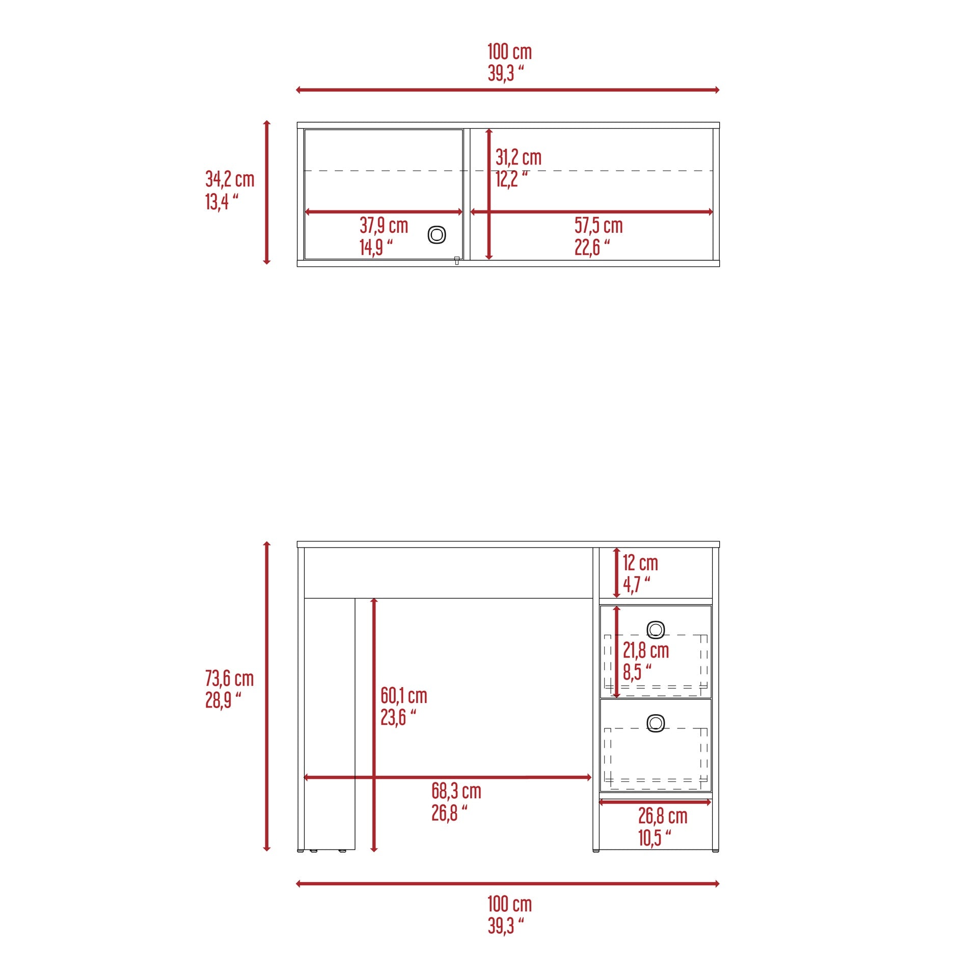 Tokyo Office Set, Three Drawers