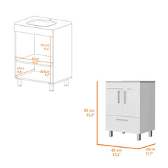 Othello Single Bathroom Vanity, Double Door Cabinet,One Drawer