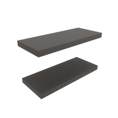 Floating Shelves 1.50" H, 2 Shelves, Matt Gray